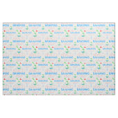 Abaco, Bahamas farbiger Text und Bildmuster Stoff (Fat Quarter (45,7 x 55,9 cm))