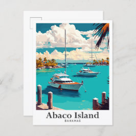 Abaco Bahamas Vintage Travel Portrait Postkarte