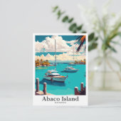 Abaco Bahamas Vintage Travel Portrait Postkarte (Stehend Vorderseite)