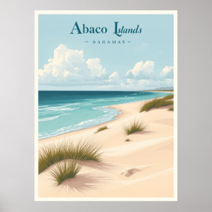 Abaco-Inseln, Bahamas – Küsten Dünen Vintage Poster