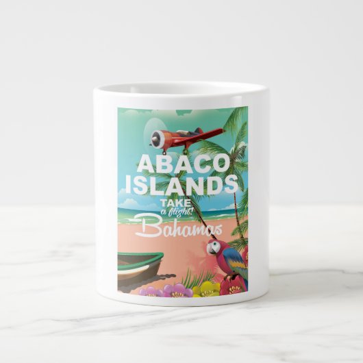 Abaco-Inseln-Urlaubsplakat Jumbo-Tasse (Vorderseite)