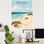 Abaco Islands, Bahamas – Coastal Dunes Vintage Poster (Heimbüro)