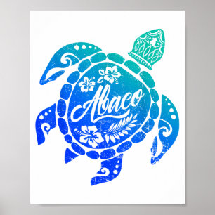 Abaco-Stammesmeereschildkröte Bahamas Strandurlaub Poster