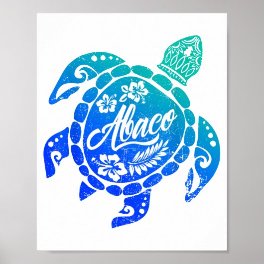 Abaco-Stammesmeereschildkröte Bahamas Strandurlaub Poster (Vorne)