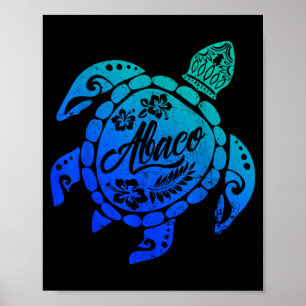 Abaco Stammesmeeresschildkröte Bahamas Strandurlau Poster