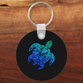 Abaco Tribal Sea Turtle Bahamas Beach Vacation Schlüsselanhänger (Vorderseite)