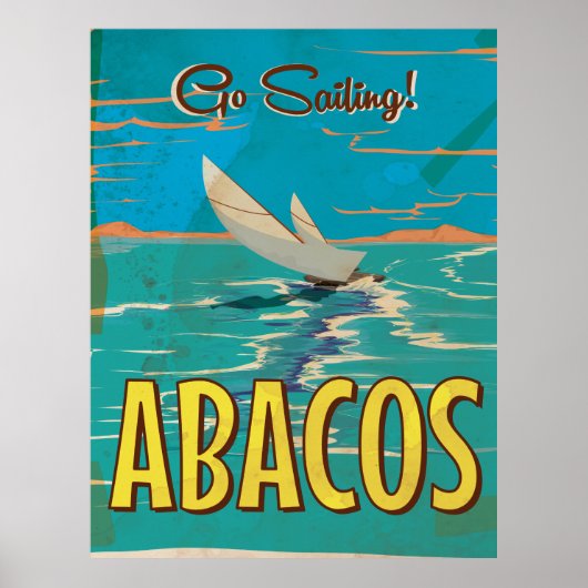 Abacos Islands vintage travel poster (Vorne)