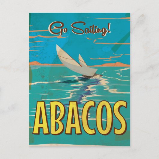 Abacos Islands vintage travel poster Postkarte (Vorderseite)