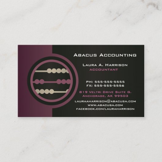 Abacus Accounting Business Cards Visitenkarte (Vorderseite)