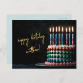 Abacus Birthday Cake mit Kerzen Postkarte (Vorne/Hinten)