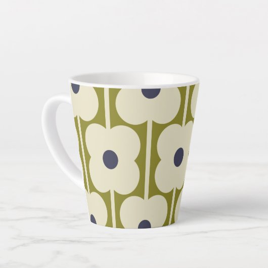 Abacus Blume Lined Eyelet Olive and Blue Milchtasse (Linke Ecke)