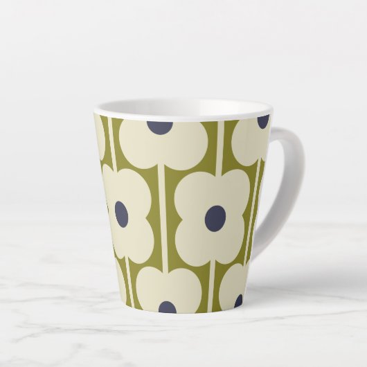 Abacus Blume Lined Eyelet Olive and Blue Milchtasse (Rechte Ecke)