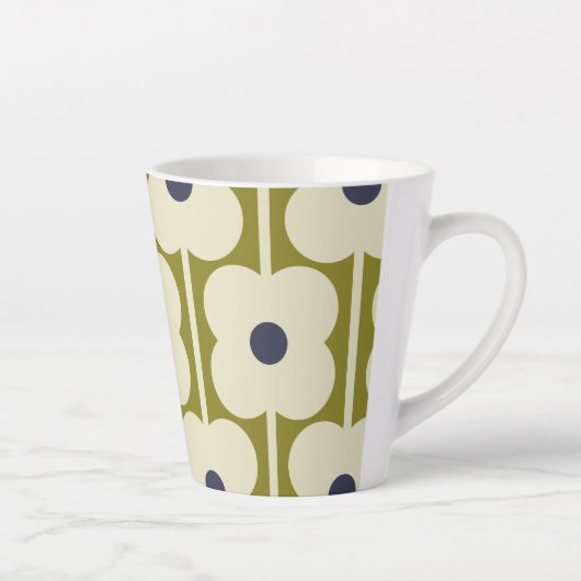 Abacus Blume Lined Eyelet Olive and Blue Milchtasse (Rechts)