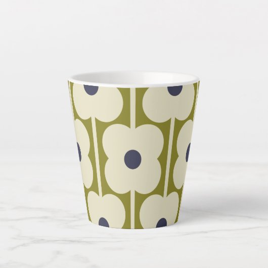 Abacus Blume Lined Eyelet Olive and Blue Milchtasse (Vorderseite)