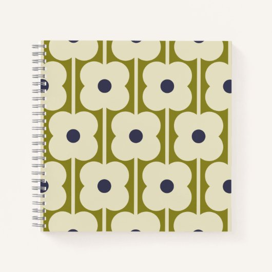 Abacus Blume Lined Eyelet Olive and Blue Notizblock (Vorderseite)