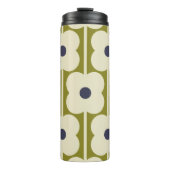 Abacus Blume Lined Eyelet Olive and Blue Thermosbecher (Vorderseite)