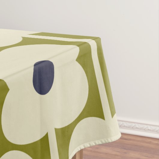 Abacus Blume Lined Eyelet Olive and Blue Tischdecke (Beispiel)