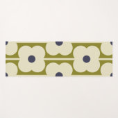 Abacus Blume Lined Eyelet Olive and Blue Yogamatte (Vorderseite (Horizontal))