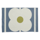 Abacus Blume Lined Eyelet Weiß und Blau Kissenbezug (Vorderseite-Rechts)