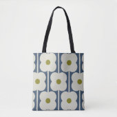 Abacus Blume Lined Eyelet Weiß und Blau Tasche (Vorderseite)