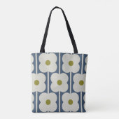 Abacus Blume Lined Eyelet Weiß und Blau Tasche (Rückseite)