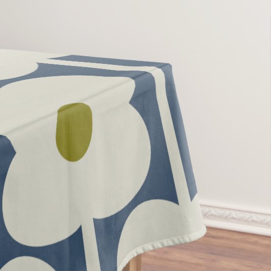 Abacus Blume Lined Eyelet Weiß und Blau Tischdecke (Beispiel)