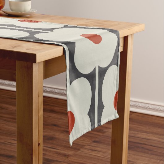 Abacus Blume Tomato Red Grid Muster Kurzer Tischläufer (Beispiel)