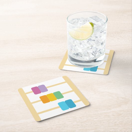 Abacus Rechteckiger Pappuntersetzer (Vor Ort)