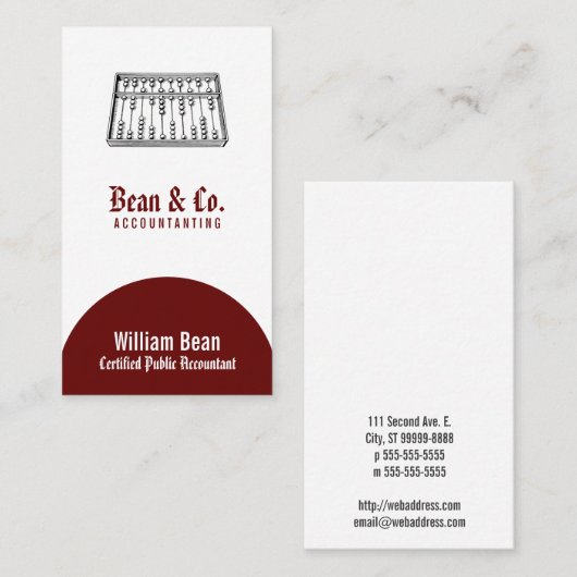 Abacus Visitenkarte (Vorne/Hinten)