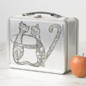 Abalone Cat Monogram Letters Metall Brotdose (Beispiel)