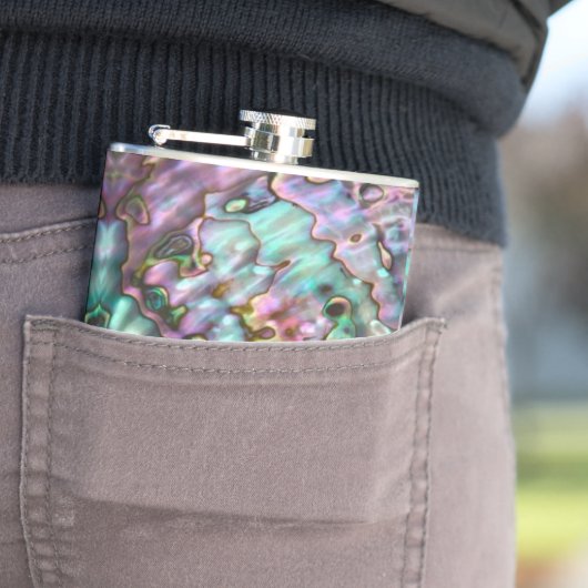 Abalone entworfen Vinyl Wrapped Flask Flachmann (Beispiel)