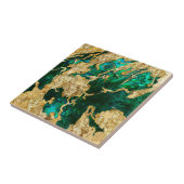 Abalone Green and Gold Cement Mixed Media Abstract Fliese (Seite)