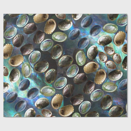 Abalone Muschel 3D Scatter Paua Hintergrund Geschenkpapier (Flach)