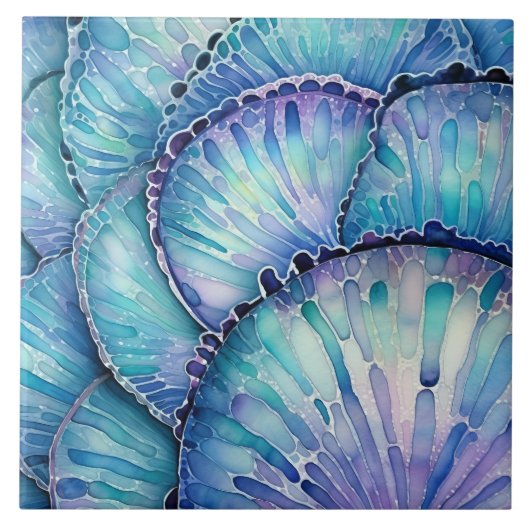 Abalone Muschel Abstraktes Muster Fliese (Vorderseite)