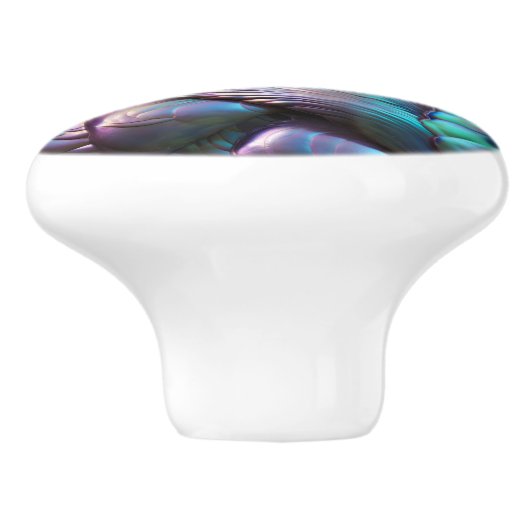 Abalone-Muschel Abstraktes Muster Keramikknauf (Seitenansicht)