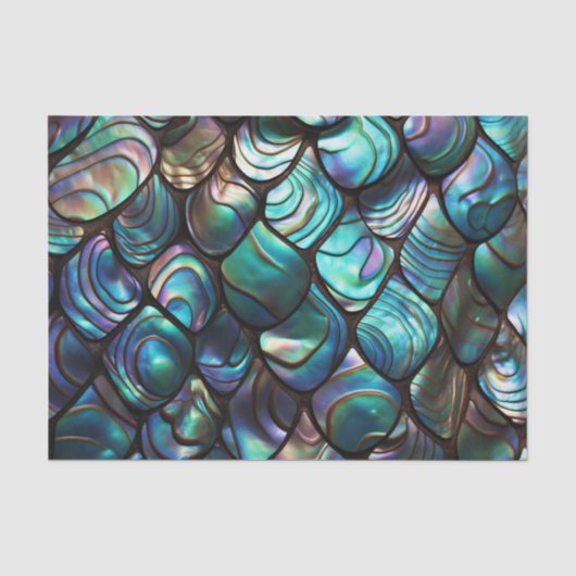 Abalone-Muschel Abstraktes Muster Seidenpapier (Vorderseite)