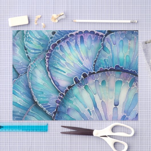 Abalone-Muschel Abstraktes Wasserfarbmuster Seidenpapier (Handwerk)