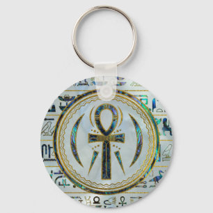 Abalone-Muschel Ägyptischer Ankh-Kreuz Schlüsselanhänger