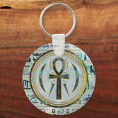 Abalone-Muschel Ägyptischer Ankh-Kreuz Schlüsselanhänger (Vorderseite)