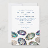 Abalone Muschel Colorful Watercolor Beach Hochzeit Einladung (Vorderseite)