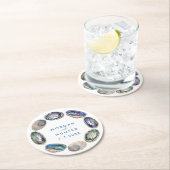 Abalone Muschel Colorful Watercolor Beach Hochzeit Runder Pappuntersetzer (Vor Ort)