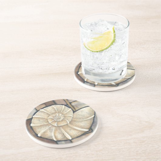 Abalone-Muschel Getränkeuntersetzer (Seite)