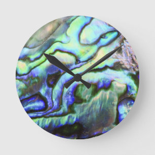 Abalone Muschel green paua Runde Wanduhr