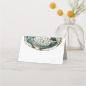 Abalone Muschel Green Watercolor Beach Hochzeit Platzkarte (Rückseite)