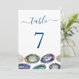 Abalone-Muschel Hochzeitskarten für Tischnummern