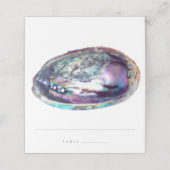 Abalone Muschel Lila Watercolor Beach Hochzeit Platzkarte (Außenseite Aufgefaltet)