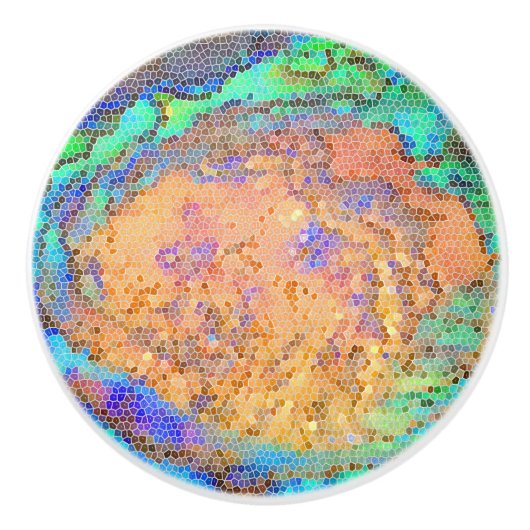 Abalone Muschel Muster Bright Tile Mosaik Keramikknauf (Vorderseite)