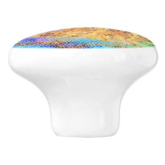 Abalone Muschel Muster Bright Tile Mosaik Keramikknauf (Seitenansicht)