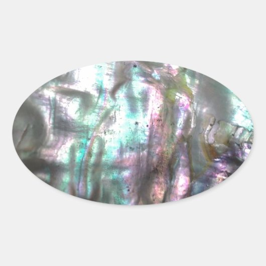 Abalone-Muschel Ovaler Aufkleber (Vorderseite)