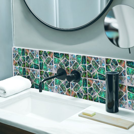 Abalone-Muschel Textur - Zellen Collage N2 Fliese